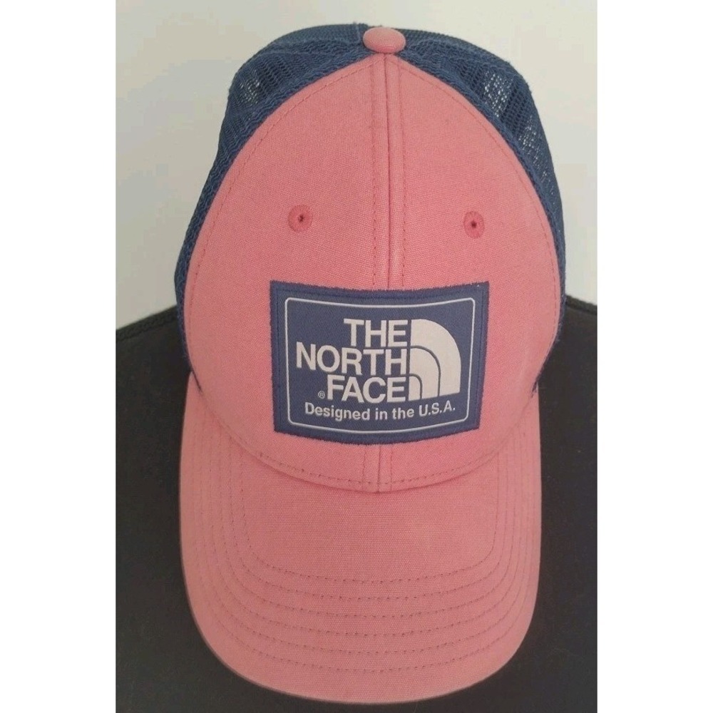 The North Face TNF Mens Womens Unisex Trucker Mesh Snap Back Coral‎